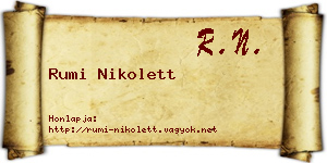 Rumi Nikolett névjegykártya
